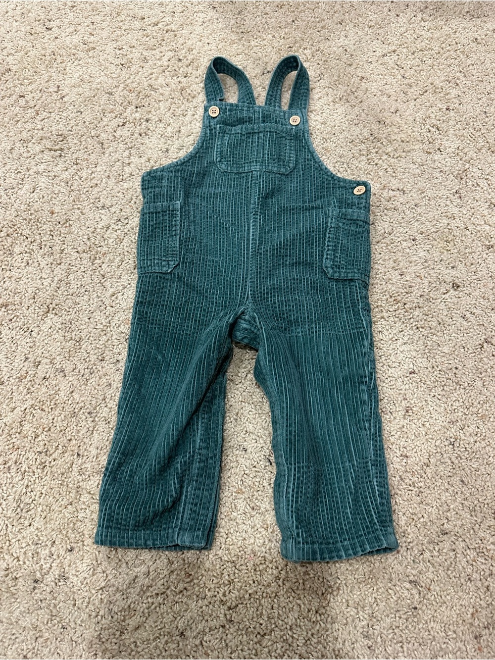 Cat & Jack 18M Green Corduroy Overalls Toddler Baby Boys Bib Pants - Picture 2 of 5